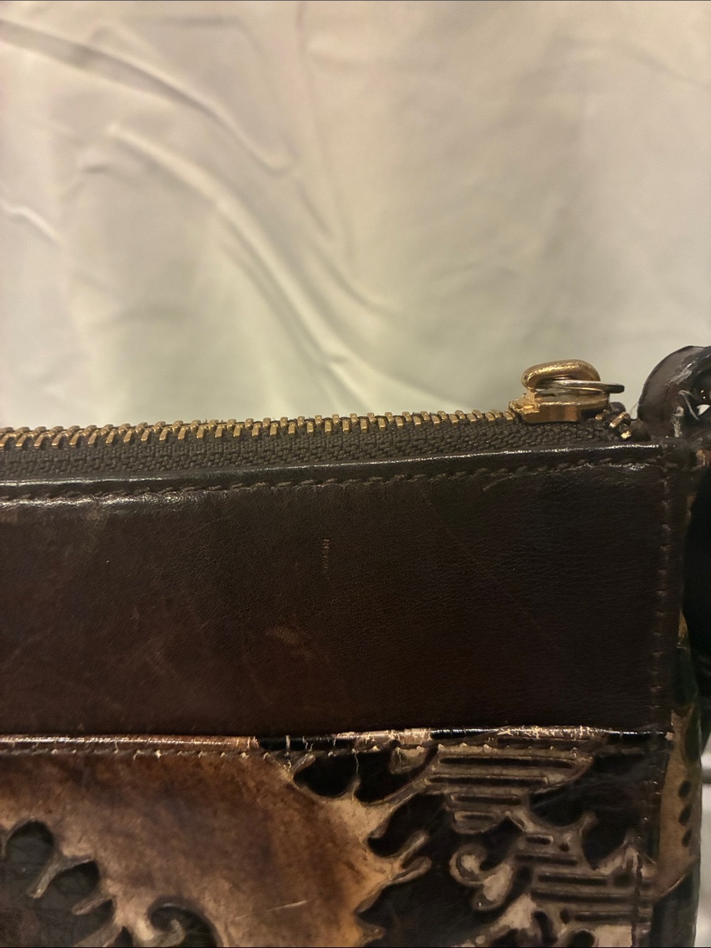 Brahmin Mimosa Espresso Fresco Embossed Leather Crossbody (ABBA) - Picture 11 of 16